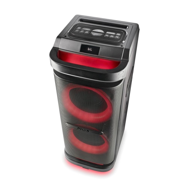 ngs wild space 2 altavoz dj 2000w bluetooth 5.3 con woofer 10" usb y aux iluminacion led mando a distancia color negro