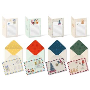 bismark pack de 24 tarjetas de felicitacion navideña con sobre tamaño tarjeta 11.5x17.5cm diseños variados