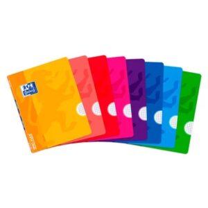 oxford school classic openflex libreta grapada a5+ 48 hojas cuadricula 4x4 con margen tapa de plastico translucido ideal para estudiantes colores surtidos