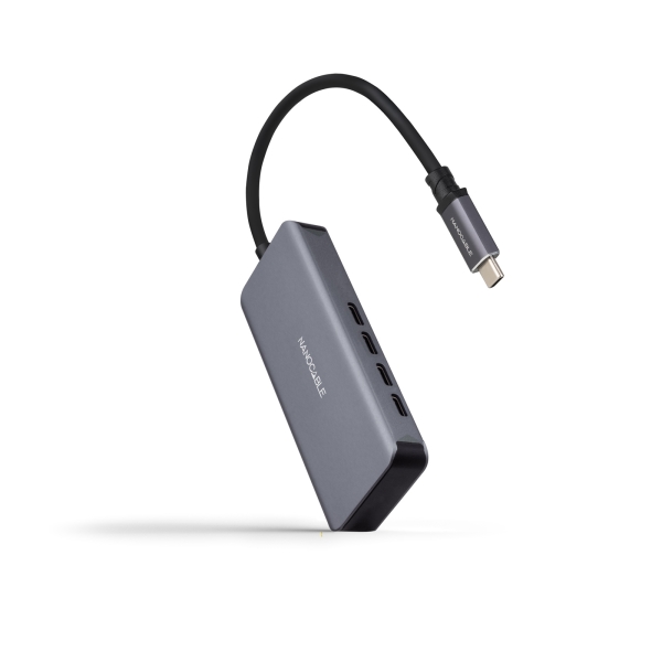 nanocable hub usb c 3.2 con 4x puertos usb c 3.2 velocidad de transferencia de hasta 5gbps cable de 0.10m
