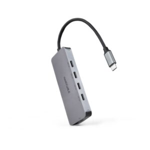nanocable hub usb c 3.2 con 4x puertos usb c 3.2 + 1 puerto usb c pd 100w velocidad de transferencia de hasta 10gbps cable de 0.10m