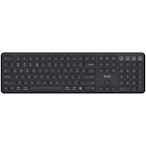 trust vaiya teclado multidispositivo bluetooth conexion con hasta 4 dispositivos teclas perfil bajo teclas multimedia color negro