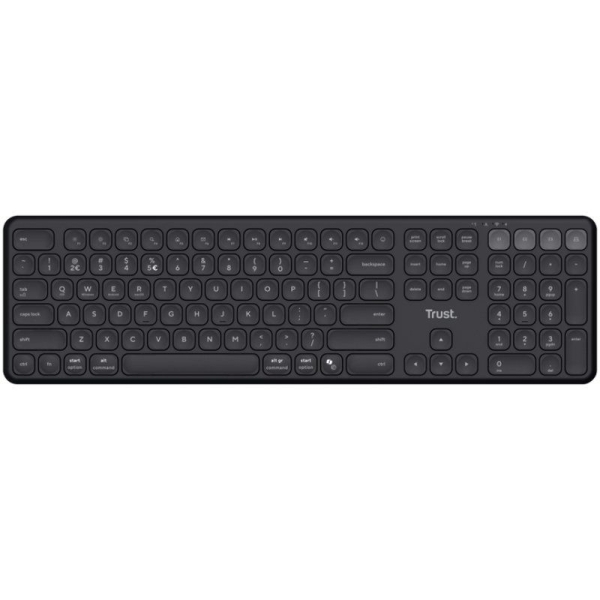 trust vaiya teclado multidispositivo bluetooth conexion con hasta 4 dispositivos teclas perfil bajo teclas multimedia color negro