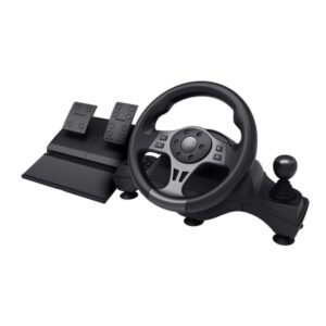 trust gxt 289 movi set de volante + pedales + palanca de cambios compatible con pc, nintendo switch, xbox y ps4 color negro