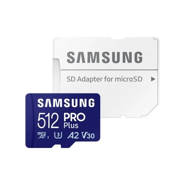 samsung pro plus tarjeta micro sdxc 512gb uhs i u3 a2 v30 clase 10 con adaptador sd