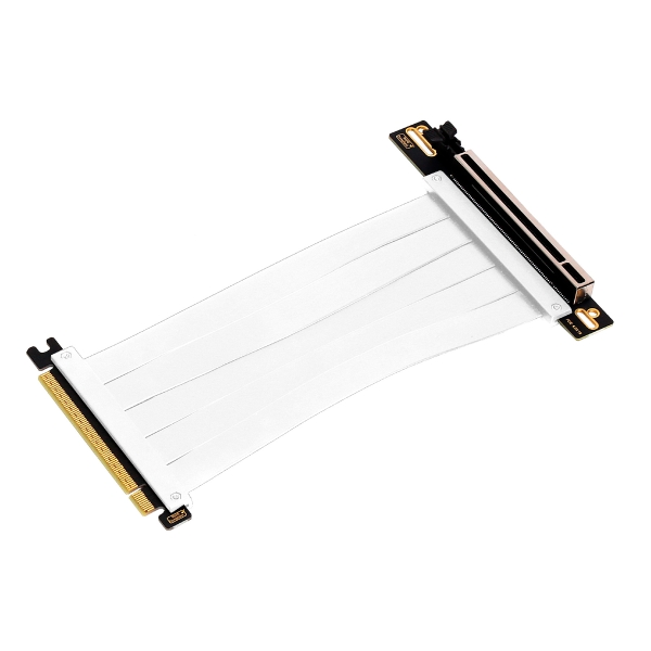 abysm cable de extension riser pcie 4.0 x16 flexible blindaje emi longitud 17cm color blanco