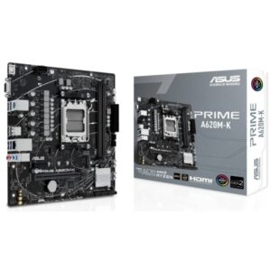 asus prime a620m k placa base amd am5 2x ddr5 hdmi, m.2, pcie, 4x sata iii, usb 2.0, 3.2, rj 45, vga, factor microatx