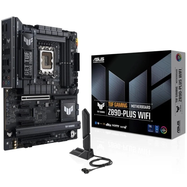 asus tuf gaming z890 plus wifi placa base lga 1851 wifi, bluetooth, hdmi, displayport, 4x ddr5, 4x sata iii, m.2, pcie 4.0 y 5.0, usb 2.0, 3.2, usb c, rj 45