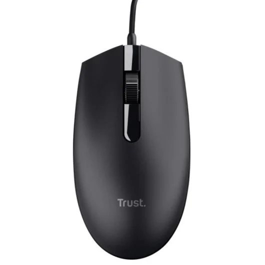 trust tm101 eco raton usb 1200dpi fabricado con 50% de plasticos reciclados 3 botones uso ambidiestro cable de 1.60m color negro
