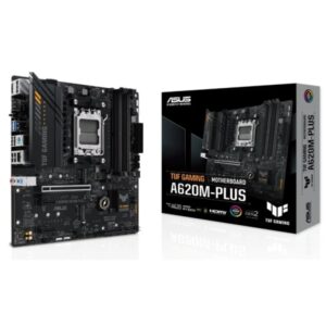 asus tuf gaming a620m plus placa base amd pcie 3.0, 4.0, 4x ddr5, 2x m.2, 4x sata iii, rj 45, usb a, usb c factor de forma microatx