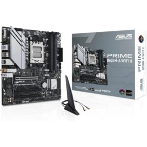asus prime b650m a wifi ii placa base am5 wi fi 6, m.2 pcie 5.0, realtek 2.5gb ethernet, puertos usb 3.2 gen 2, usb 3.2 gen 1 type c® frontal