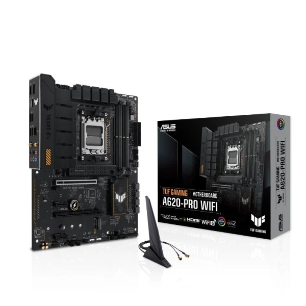 asus tuf gaming a620 pro wifi placa base am5 wi fi 6, bluetooth, m.2, sata iii, pcie, usb a, usb c, rj 45, hdmi factor de forma atx