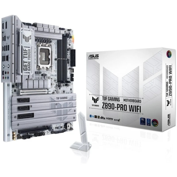 asus tuf gaming z890 pro wifi placa base lga 1851 wifi 7, bluetooth, hdmi, displayport, 4x ddr5, 4x sata iii, 4x m.2, pcie 4.0 y 5.0, thunderbolt, usb 2.0, 3.2, usb c, rj 45 factor de forma atx