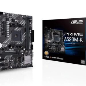asus prime a520m k placa base amd am4 2x ddr4 hdmi, m.2, pcie, 4x sata iii, usb 2.0, 3.2, rj 45, vga, factor microatx