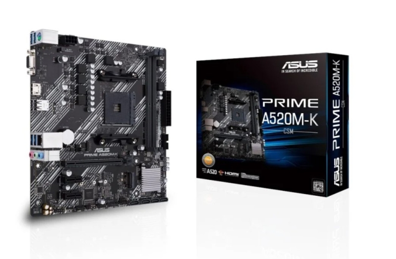 asus prime a520m k placa base amd am4 2x ddr4 hdmi, m.2, pcie, 4x sata iii, usb 2.0, 3.2, rj 45, vga, factor microatx