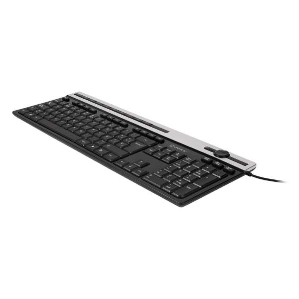 unykach a2930 teclado usb con 105 teclas + 12 teclas multimedia teclas planas color negro