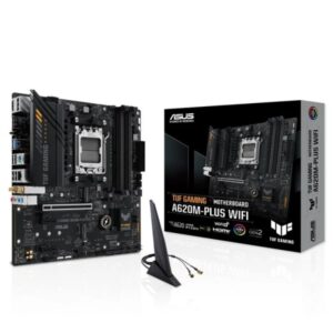asus tuf gaming a620m plus wifi placa base am5 wifi, bluetooth, 4x ddr5, 2x m.2, 4x sata iii, pcie 3.0, rj 45, usb a, usb c factor de forma microatx