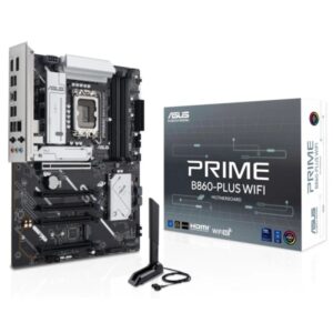 asus prime b860m plus wifi placa base lga 1851 wifi, bluetooth, 4x ddr5, 2x m2, 4x sata iii, pcie 4.0, 5.0, usb 2.0, 3.2, usb c, rj 45, hdmi, displayport factor de forma atx