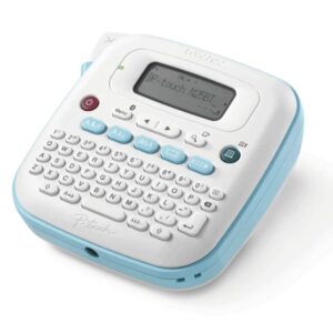 brother pt n25bt rotuladora electronica de sobremesa portatil bluetooth pantalla lcd 3 tipos de letra, 15 marcos y 250 simbolos ancho de cinta 12mm corte de cinta manual teclado qwerty color azul/blanco