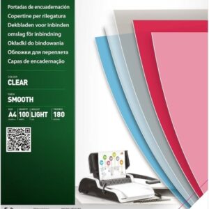 fellowes pack de 100 portadas para encuadernar de polietileno a4 180 micras producto reciclable transparentes