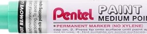 pentel paint marker marcador de pintura punta media 4.5mm permanente en todas las superficies resistente a luz y agua cuerpo de aluminio color verde perla