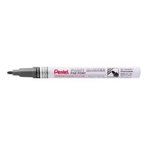 pentel paint marker marcador de pintura punta fina 2.9mm permanente en todas las superficies resistente a luz y agua cuerpo de aluminio color negro perla