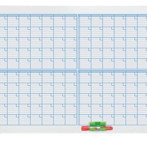 nobo performance planificador mensual de pizarra magnetica 725x53x1045mm incluye kit de planificacion de imanes