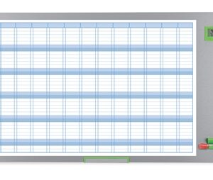 nobo performance plus planificador anual de pizarra magnetica 725x50x1178mm pantalla con fecha y hora incluye rotulador y kit magnetico