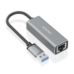 aisens conversor usb 3.0 a ethernet gigabit 10/100/1000 mbps 15cm color gris