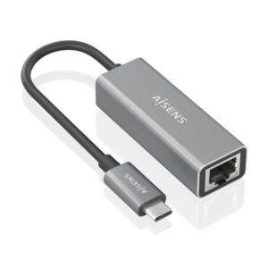 aisens conversor usb3.1 gen1 usb c a ethernet gigabit 10/100/1000 mbps 15cm color gris