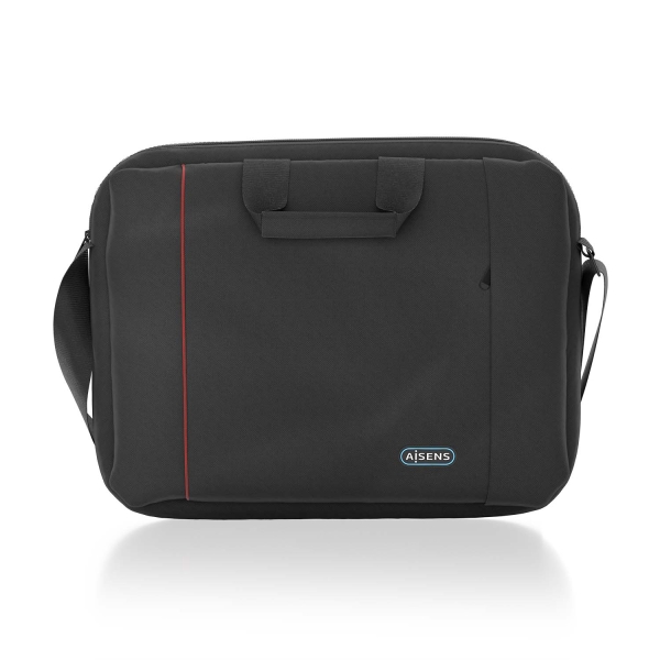 aisens maletin para portatil 15,6" acolchado fino bolsillo frontal con cremallera diseño multifuncional color negro