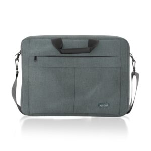 aisens maletin premium para portatil 15,6" acolchado de espuma bolsillo frontal con cremallera sujecion para maleta correa ajustable color gris