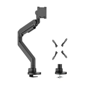 aisens soporte de mesa pro contrapeso giratorio e inclinable para monitor/tv 27kg (3 pivotes 1 brazo) de 24 57 color negro