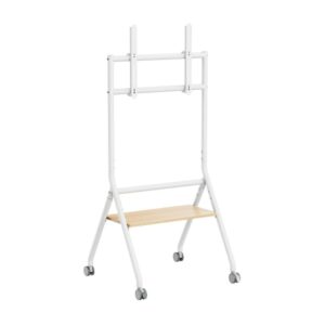 aisens soporte de suelo eco con rueda 1 bandeja para pantalla interactiva/tv 80kg de 37 86 color blanco/madera