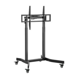 aisens soporte de suelo motorizado pro con ruedas para monitor/tv 120kg de 55 100 color negro