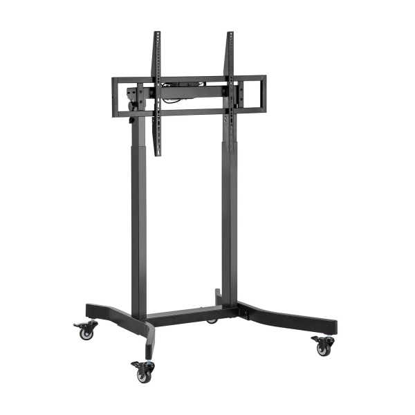 aisens soporte de suelo motorizado pro con ruedas para monitor/tv 120kg de 55 100 color negro