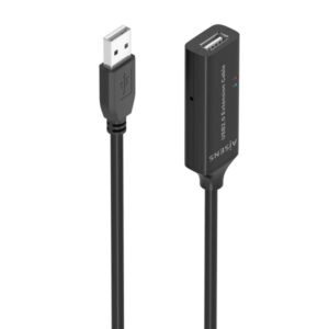 aisens cable usb 2.0 prolongador con amplificador tipo a/m a/h 15m color negro