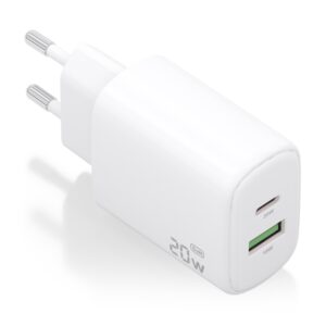aisens cargador gan 20w 1xusb c pd3.0 1xusb a qc3.0 color blanco