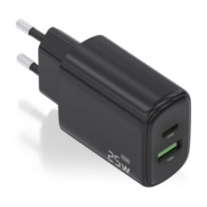 aisens cargador 25w 1xusb c pd3.0 1xusb a qc3.0 color negro