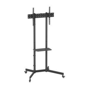 aisens soporte de suelo eco con rueda bandeja para dvd para monitor/tv 45kg de 37 70 color negro
