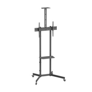 aisens soporte de suelo eco con rueda bandeja para dvd y soporte de camara para monitor/tv 45kg de 37 70 color negro
