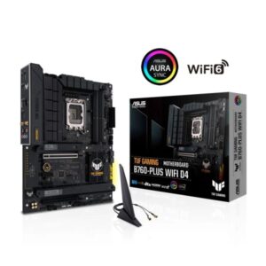 asus tuf gaming b760 plus wifi d4 placa base intel pcie 4.0, ddr4, m.2, 4x sata iii, ethernet de 2.5gb, hdmi, usb 2.0, 3.2