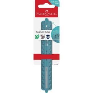 faber castell sparkle regla recta 15cm panel para nombre escalas para zurdos y diestros color verde oceano