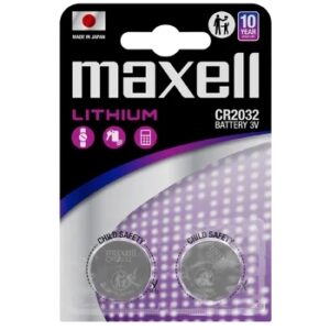 maxell pack de 2 pilas litio de boton cr2032 3v