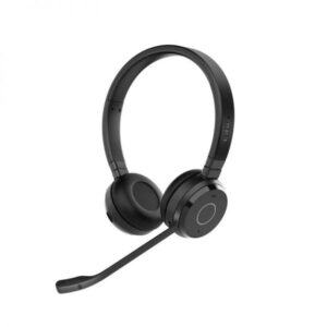 jabra evolve 65 te uc stereo auriculares con microfono bluetooth cancelacion de ruido autonomia hasta 12h diadema ajustable controles en auricular color negro