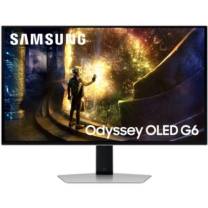 samsung odyssey g6 monitor 27" oled qhd 240hz freesync y g sync respuesta 1ms ajustable en altura e inclinable angulo de vision 178º hdmi, displayport vesa 100x100mm