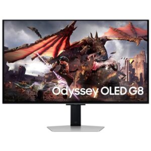 samsung odyssey g8 monitor 32" oled ultrahd 4k 240hz freesync premium pro respuesta 1ms ajustable en altura, giratorio e inclinable angulo de vision 178º hdmi, displayport vesa 100x100mm