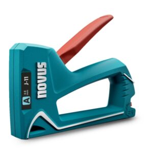 novus j11 clavadora/grapadora para grapas de 4 a 8mm carga inferior con desbloqueo de seguridad indicador de cantidad de grapas restante