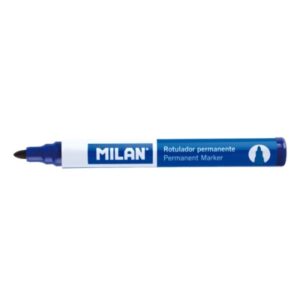 milan rotulador permanente punta redonda 4mm tinta a base de alcohol color azul