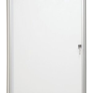 bi office vitrina para anuncios o carteles puerta abatible con cerradura tamaño 35.7 x 49cm superficie de acero lacado magnetico color aluminio
